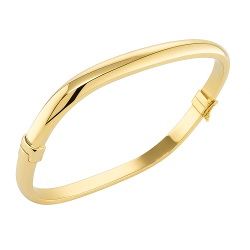 Жесткий браслет из желтого золота 585 пробы