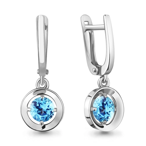 Серьги из серебра 925 пробы с топазами