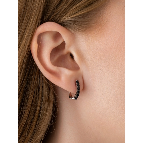 Серьги из серебра 925 пробы с цветными фианитами