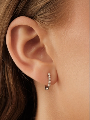 Серьги из белого золота 585 пробы с бриллиантами