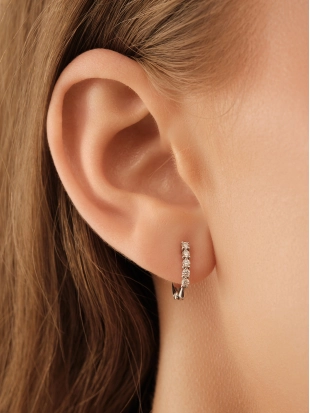 Серьги из белого золота 585 пробы с бриллиантами