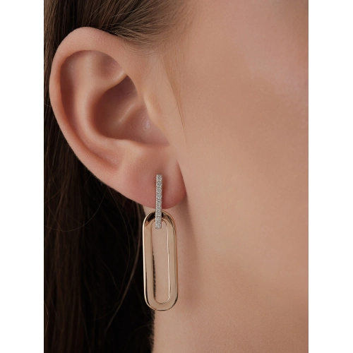 Серьги из золота 585 пробы с фианитами