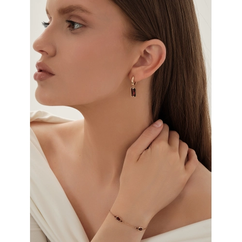 Браслет из золота 585 пробы с гранатом