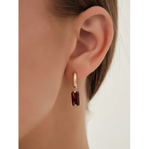 Серьги из золота 585 пробы с гранатом