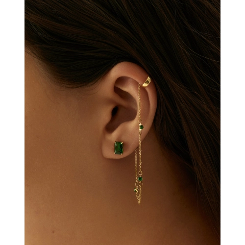 Серьга (585 ж) турмалин синт. каффа