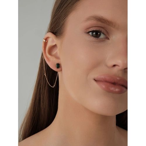 Серьга (585 ж) турмалин синт. каффа