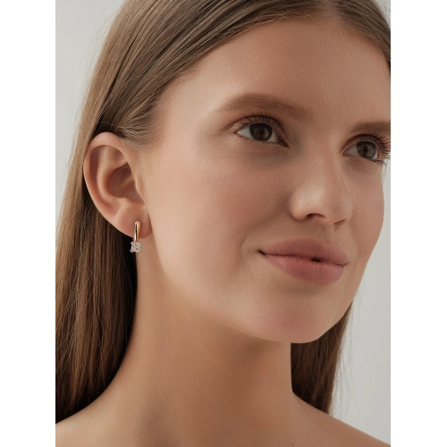 Серьги из золота 585 пробы с фианитами