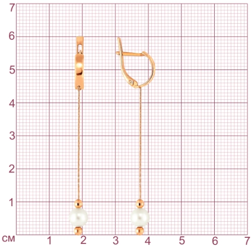 Серьги из золота 585 пробы с жемчугом