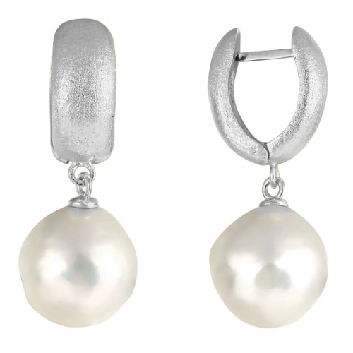 Серьги из серебра 925 пробы с жемчугом