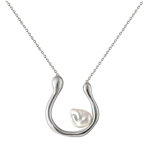 Колье из серебра 925 пробы с жемчугом