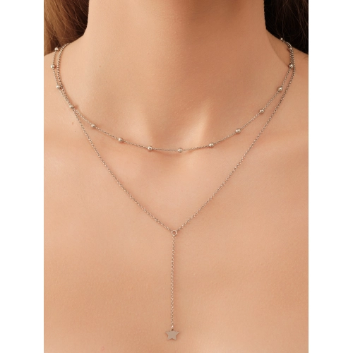 Колье многоярусное из серебра 925 пробы