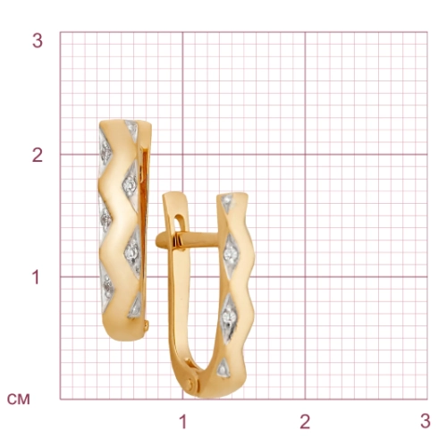 Серьги из золота 585 пробы с фианитами