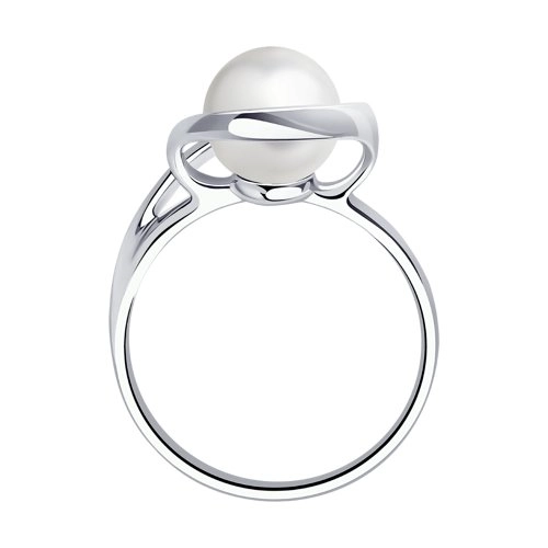 Кольцо из серебра 925 пробы с искусственным жемчугом