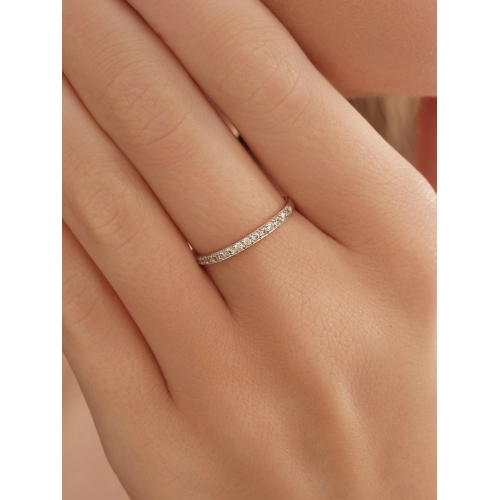 Кольцо из белого золота 585 пробы с фианитами