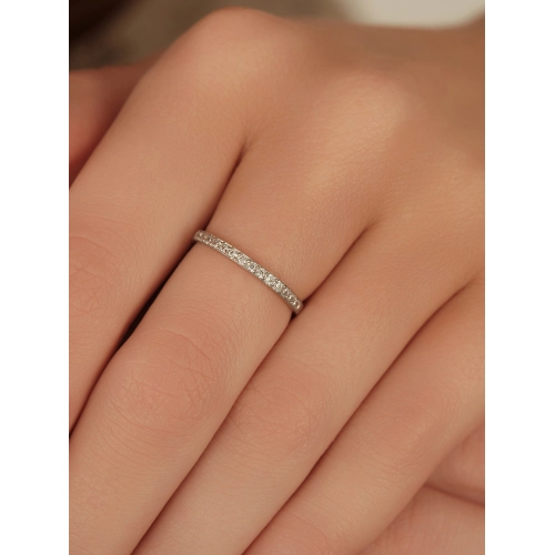 Кольцо из белого золота 585 пробы с фианитами