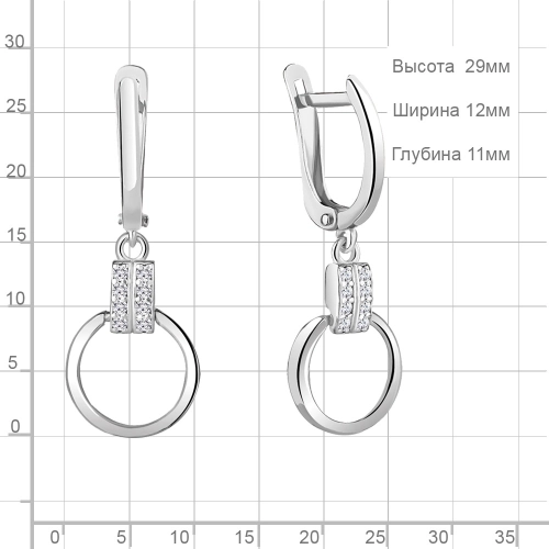 Серьги из серебра 925 пробы с фианитами