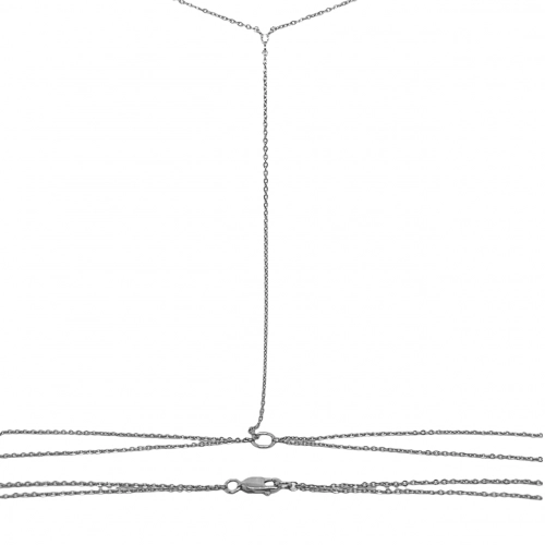 Цепь на тело из серебра 925 пробы с фианитами