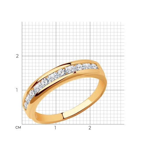 Кольцо из золота 585 пробы с фианитами