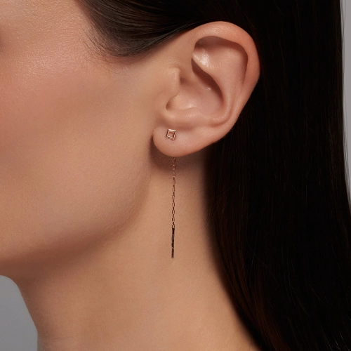 Серьги продевки из золота 585 пробы