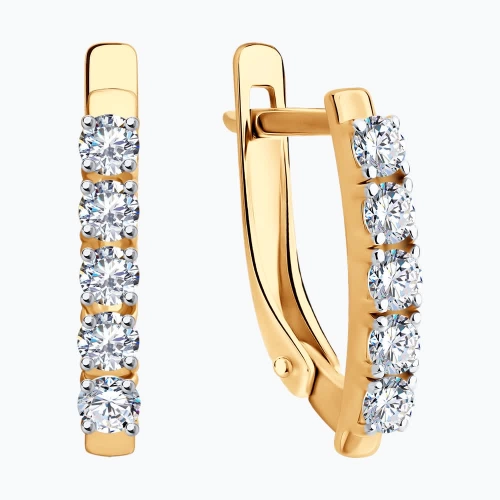 Серьги из золота 585 пробы с фианитами