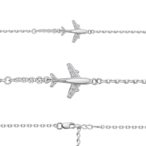 Браслет из серебра 925 пробы с фианитами