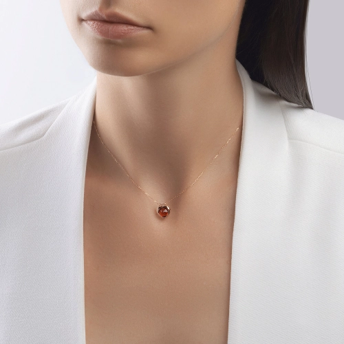 Колье из золота 585 пробы с гранатом