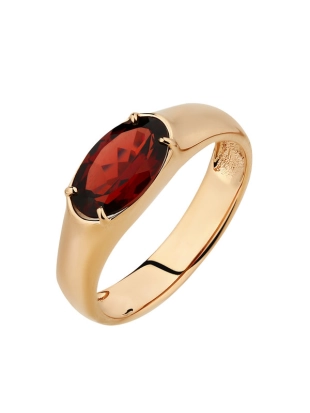 Кольцо из золота 585 пробы с гранатом