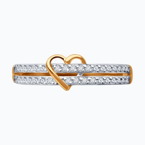 Кольцо из золота 585 пробы с фианитами