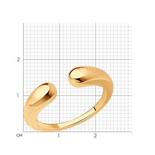 Кольцо из сребра 925 пробы с позолотой