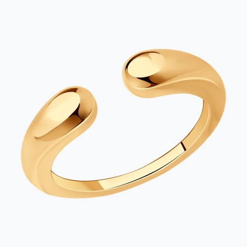 Кольцо из сребра 925 пробы с позолотой