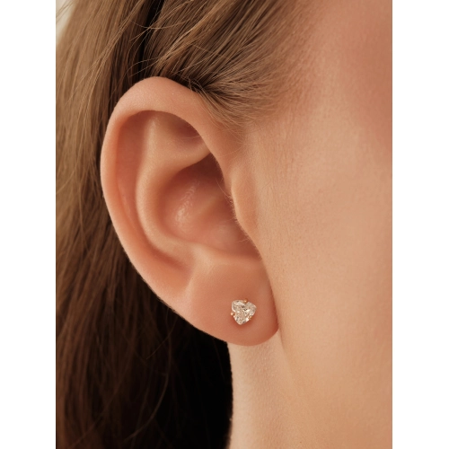 Серьги пусеты из золота 585 пробы с фианитами