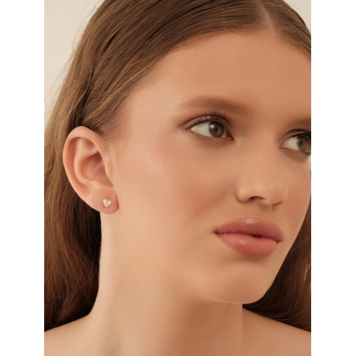 Серьги пусеты из золота 585 пробы с фианитами