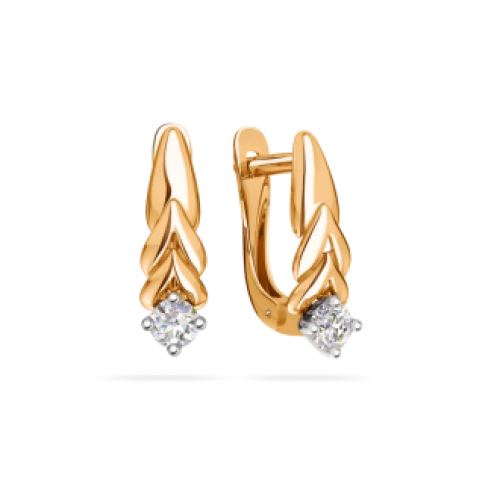 Серьги из золота 585 пробы с фианитами