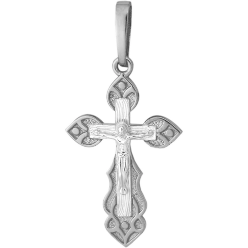 Подвеска Крест из белого золота 585 пробы