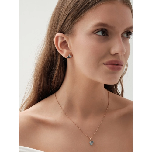 Подвеска из золота 585 пробы с топазами и топазом London Blue