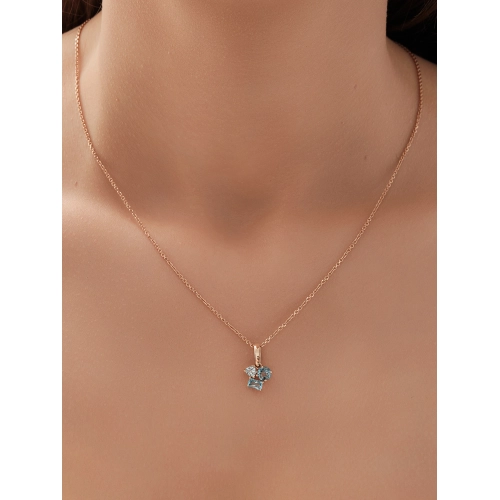 Подвеска из золота 585 пробы с топазами и топазом London Blue