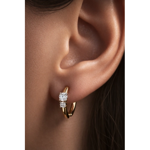 Серьги из золота 585 пробы с фианитами