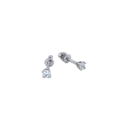 Серьги пусеты из серебра 925 пробы с фианитами