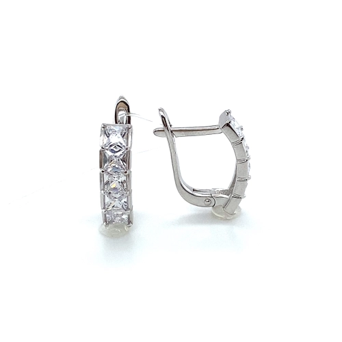 Серьги из серебра 925 пробы с фианитами