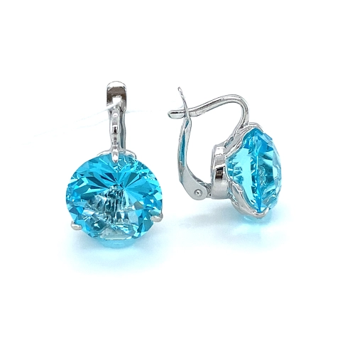 Серьги из серебра 925 пробы с искусственными топазами