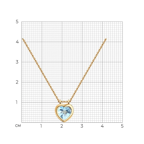 Колье из золота 585 пробы топаз