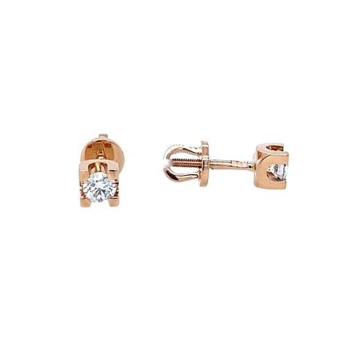 Серьги пусеты из золота 585 пробы с бриллиантами