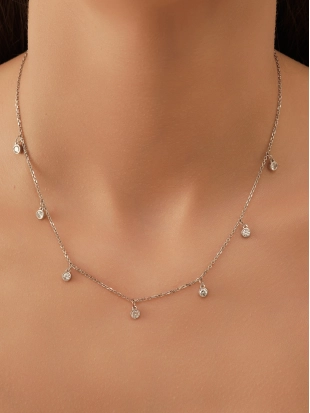 Колье из серебра 925 пробы с фианитами