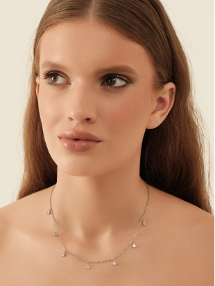 Колье из серебра 925 пробы с фианитами