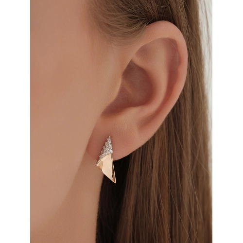 Серьги из золота 585 пробы с фианитами