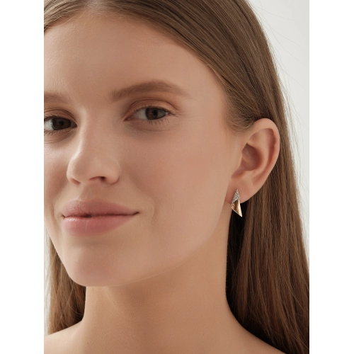 Серьги из золота 585 пробы с фианитами