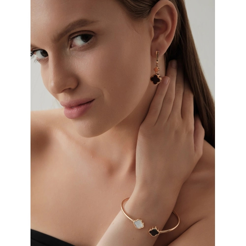 Серьги из золота 585 пробы с ониксом
