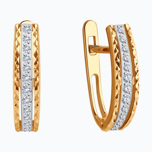 Серьги из золота 585 пробы с фианитами