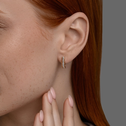 Серьги из золота 585 пробы с фианитами