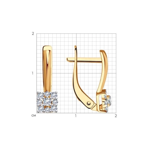 Серьги из золота 585 пробы с фианитами
